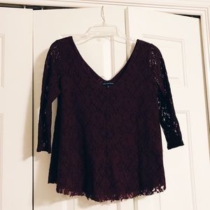 Maroon Lace Blouse